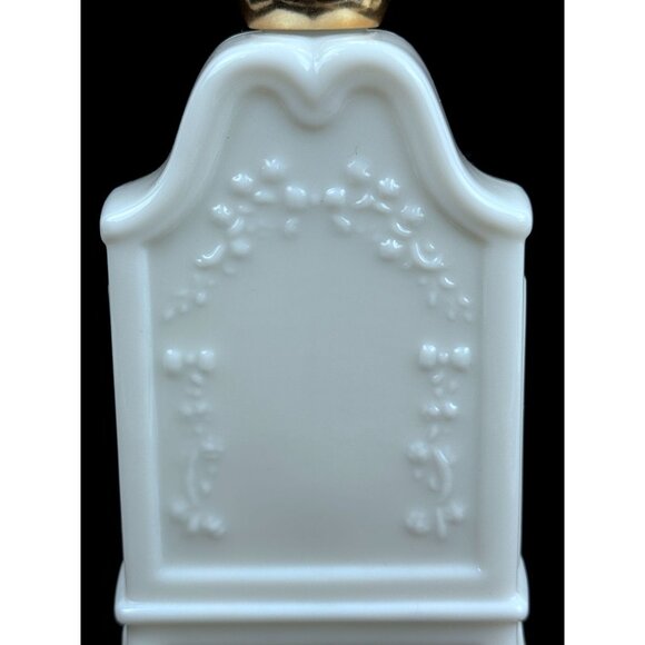 Vtg Avon Armoire Decanter Field Flowers Foaming Bath Oil Empty Milk Glass Floral - Picture 16 of 16